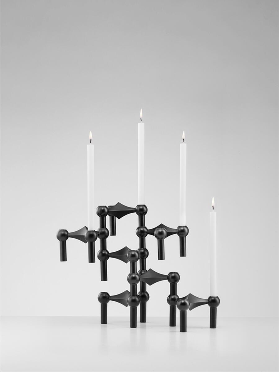 Centerpiece Stick - Metalen Moleculaire Structuur Kaarsenhouder Zwarte Kandelaar