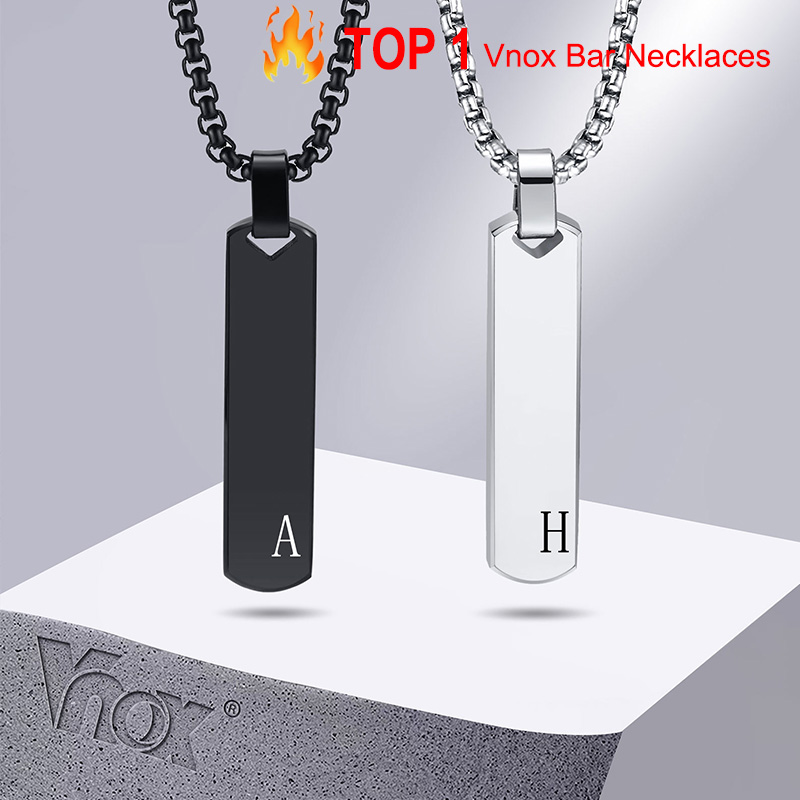 Event Z - Vnox Initial Bar Ketting Voor Mannen,