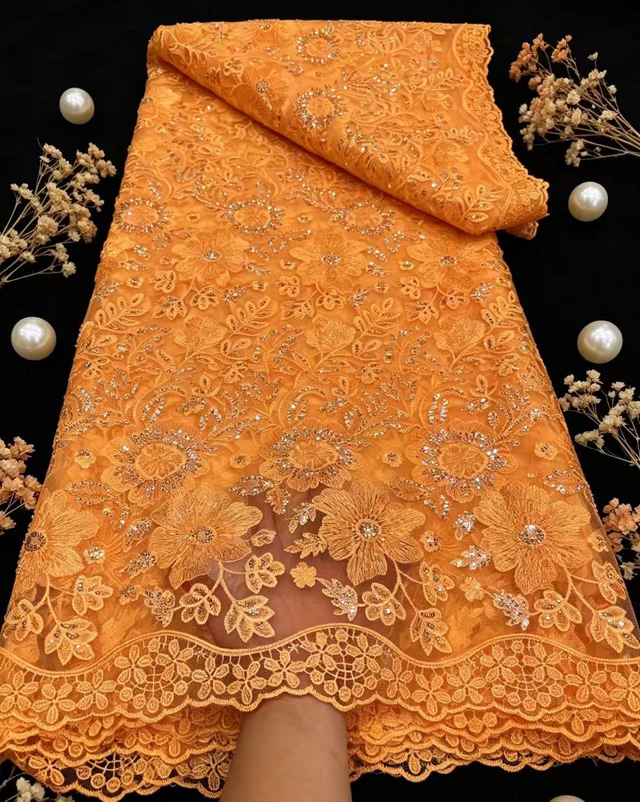 Glitter Tablecloth - Pure Franse Tule Netto Pailletten Kant