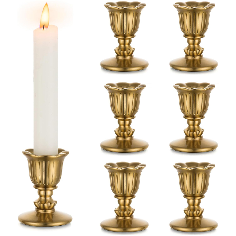 Centerpiece Stick - Vintage kandelaars van messing, gouden kaarsenhouders