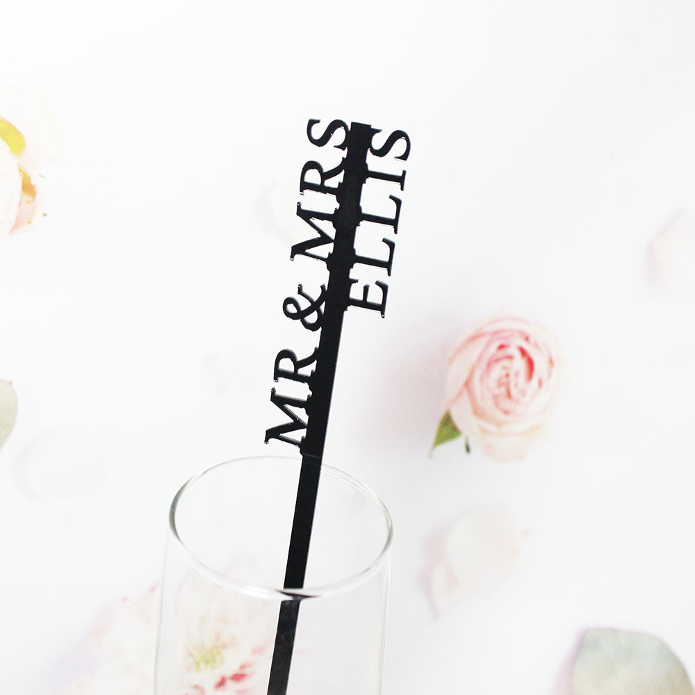 Centerpiece Stick - Gepersonaliseerde drankenroerstaafjes Bruiloft drankenlabels Roerstaafjes Cocktailbar