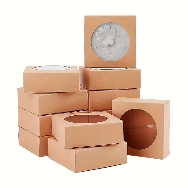 Event Party Box - 30/50 stuks kraftpapier doos met doorzichtig