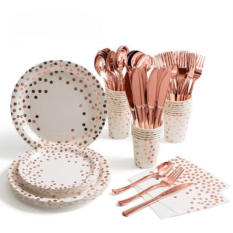 Table Cloth Disposable - Rose Gold Party Servies Kit Tafelkleed