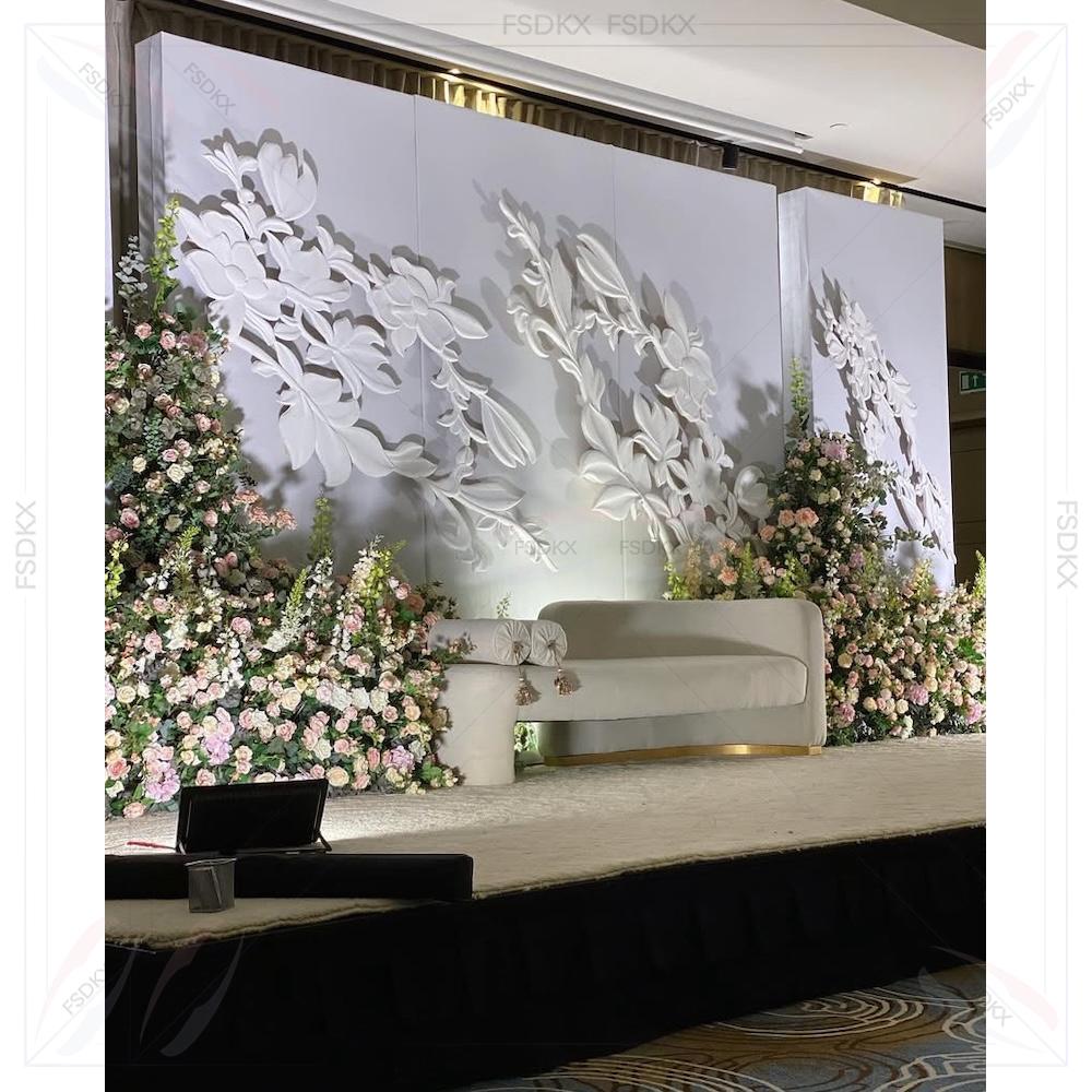 Party Event Supplier - Bruidsleverancier Witte Boog Achterwand 3D Kunstbloemen
