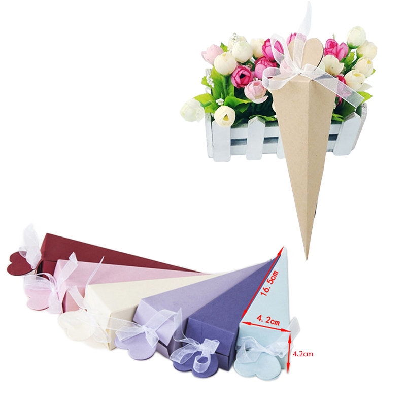 Cotton Candy Cone - 10/20/50Pcs Ijsje Wedding Candy Box Favor