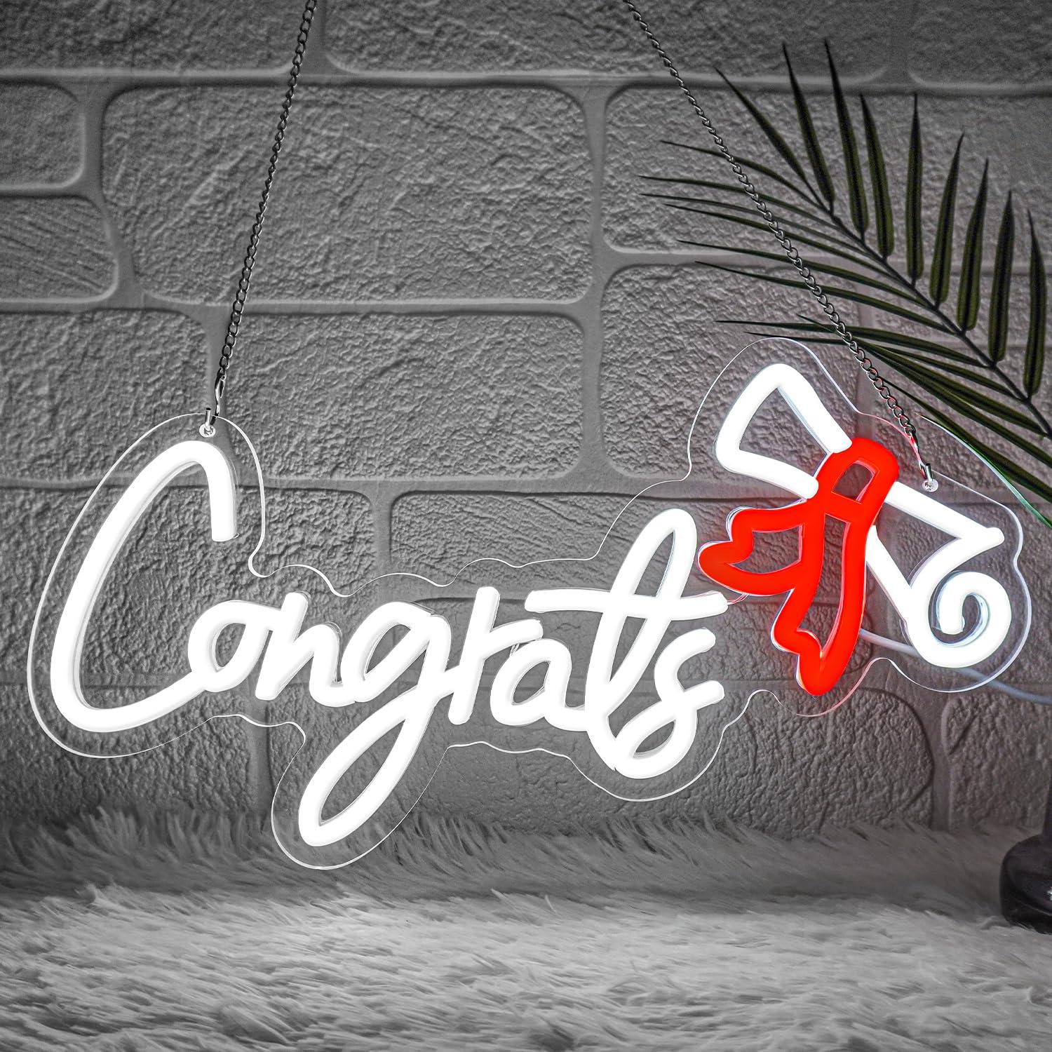 Neon Sign Party - Gefeliciteerd Afstuderen Neon Sign USB Dimbare