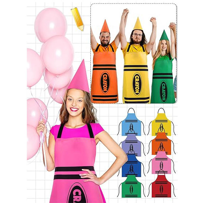 Party Hat Cone - Kleurrijke krijt-thema kabouterset - schort en