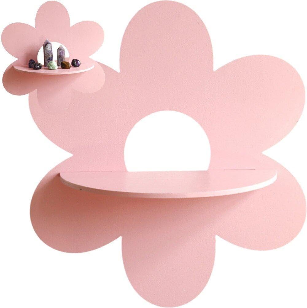 Flower Wall Panel - Bloemvormige wandopbergplank van hout, wanddecoratie, zwevende