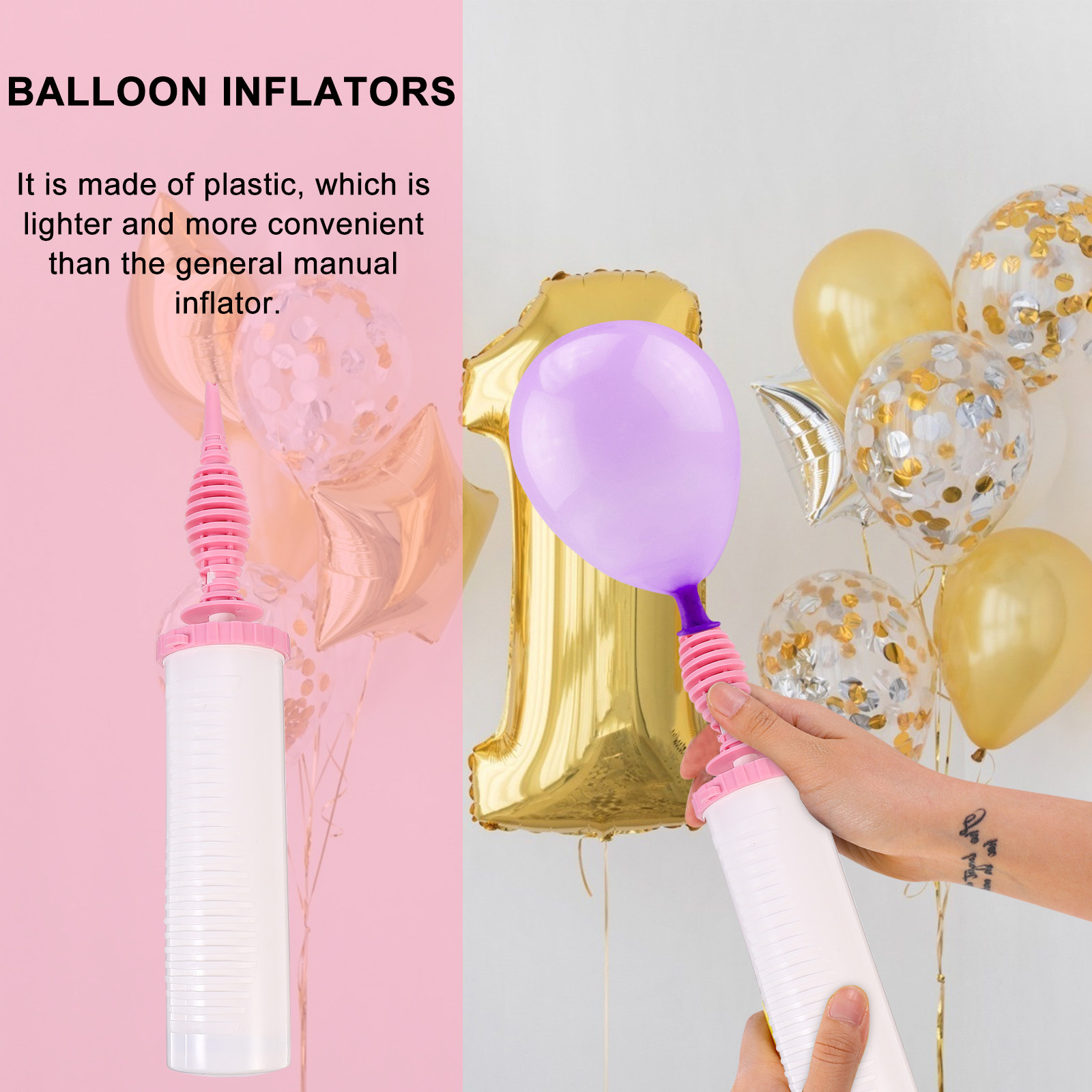 Balloon Pump Hand - 1 Stuks Party Ballonpomp Handbediende Luchtpomp
