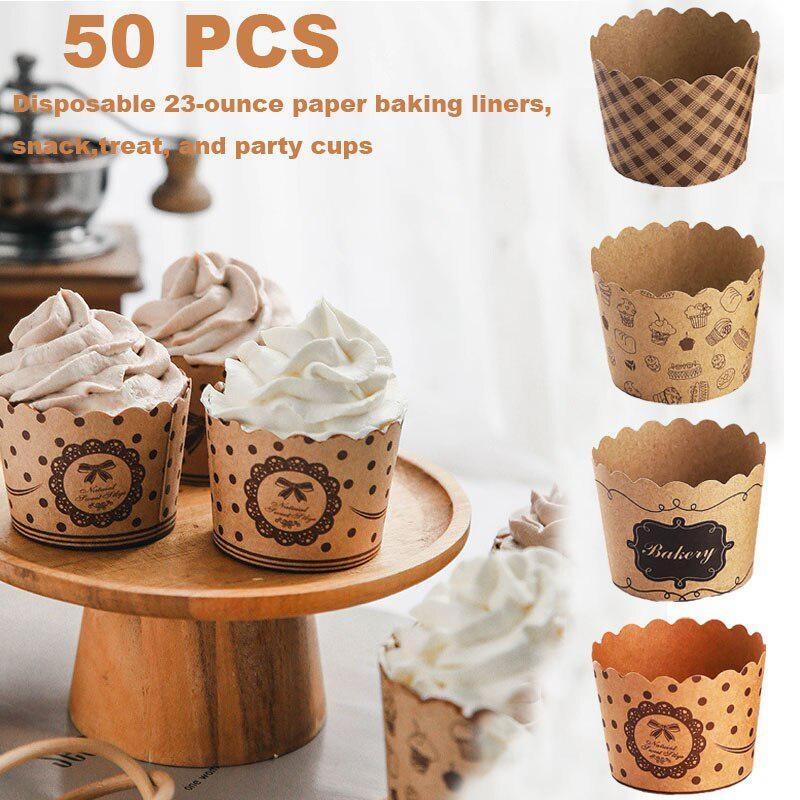 Plastic Cup 50Pcs - 50 stks/pak Cupcake Papieren Bekers Wrapper