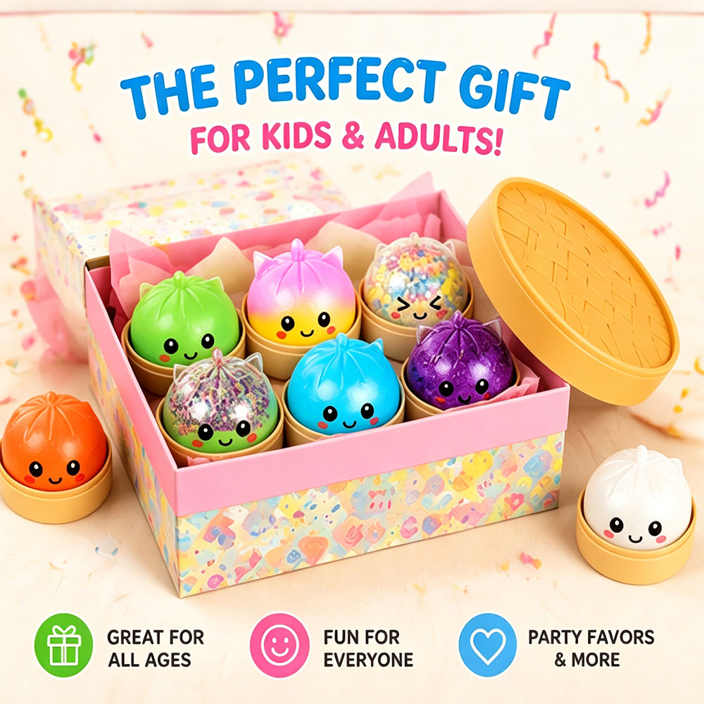 Party Favor Bag - Willekeurige Designs Wasbare Dumpling Squishy Nep