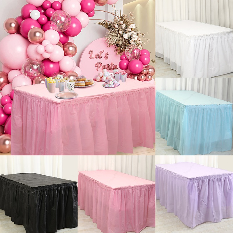 Table Cloth Disposable - 2 stks/pak Effen Wegwerp Tafelrok, PE