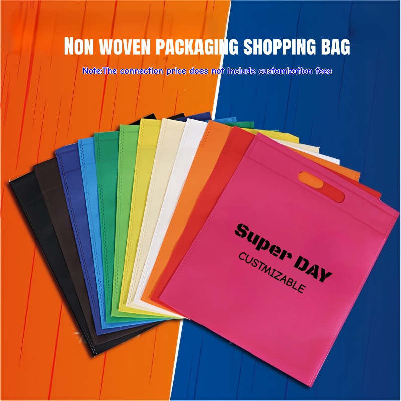 Event Party Shop - Draagbare 10 stuks niet-geweven boodschappentas Grote