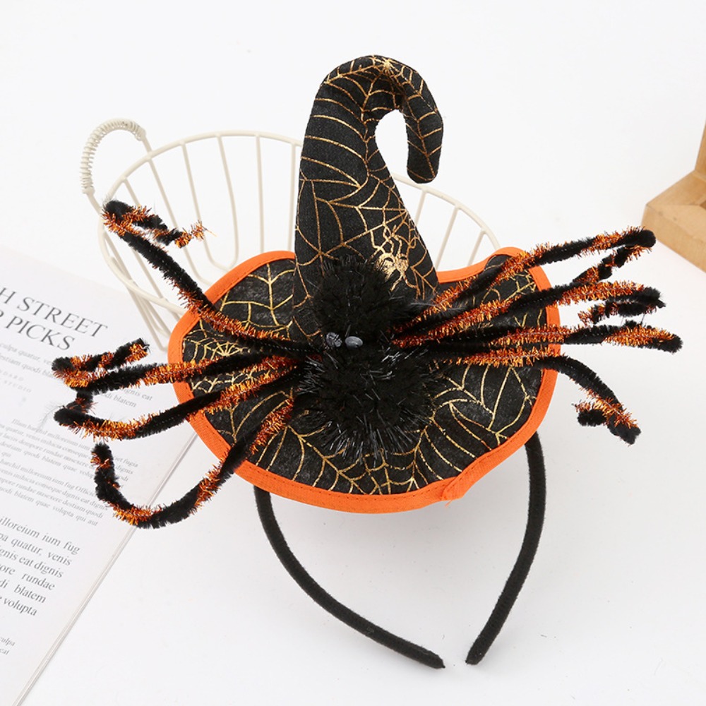 Party Hat Cone - Interessante Spider Halloween Heksenhoed Hoofdband Pailletten