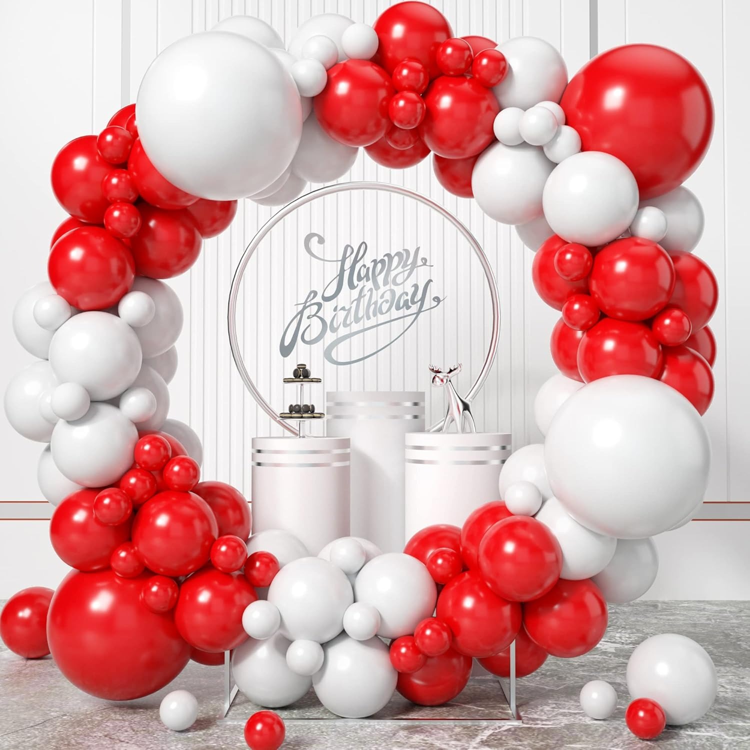 Balloon Arch Kit - 100 stuks rode en witte ballon