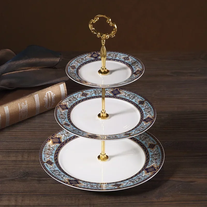 Cupcake Stand Tier - 3-laags keramische taartstandaard Cupcake-displaystandaard Boheemse ronde