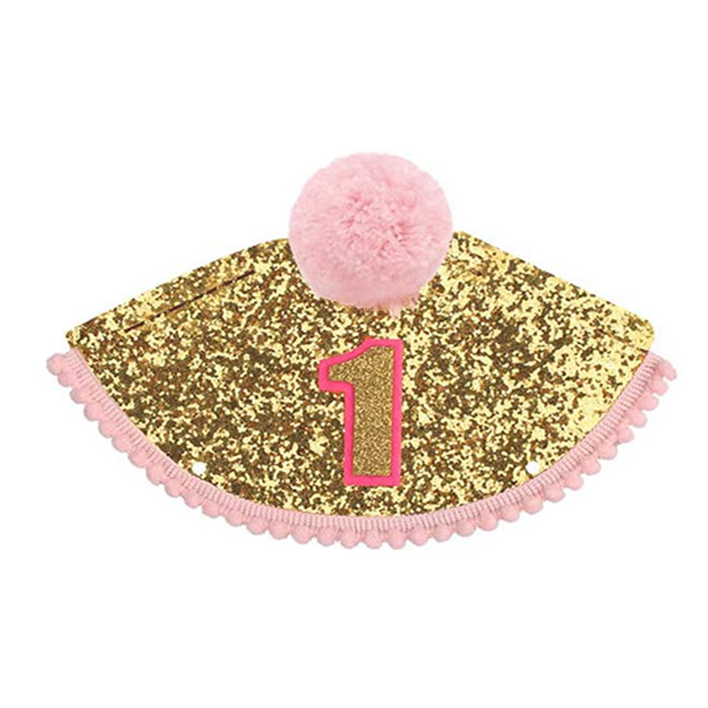 Party Hat Cone - 1e Verjaardag Hoed Roze Kegelvormige Stijl