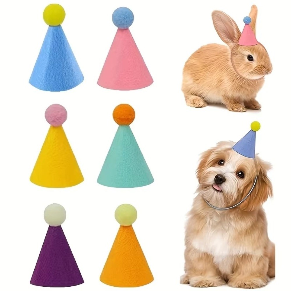 Party Hat Cone - Herbruikbare 6-delige set mini-feesthoeden Lichtgewicht kleurrijke