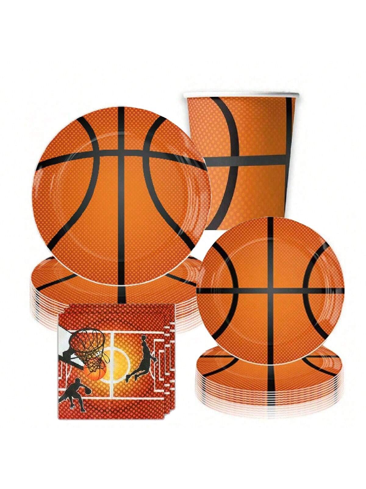 Event Z - Feestbenodigdheden met basketbalt thema, dinerborden met