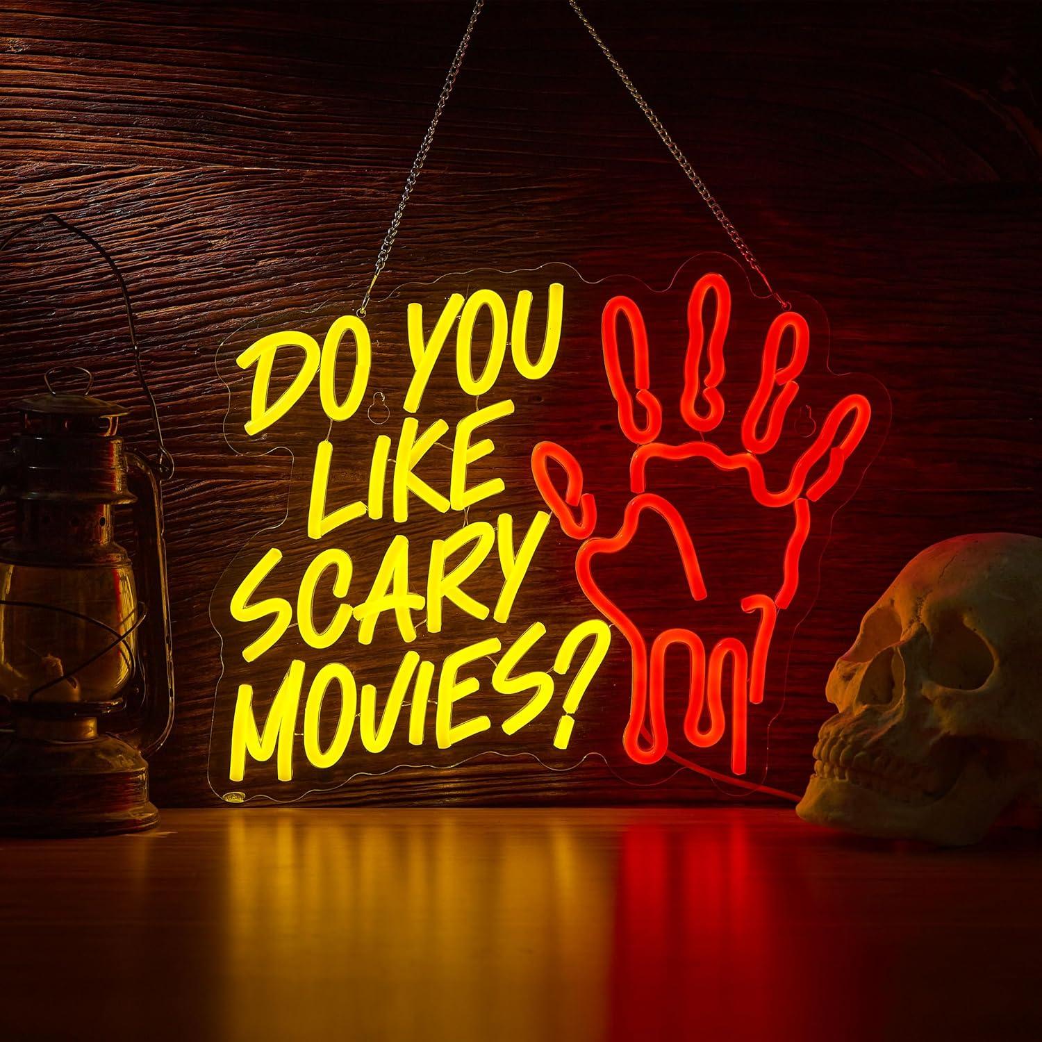 Neon Sign Party - Houdt u van horrorfilms? Neonbord met