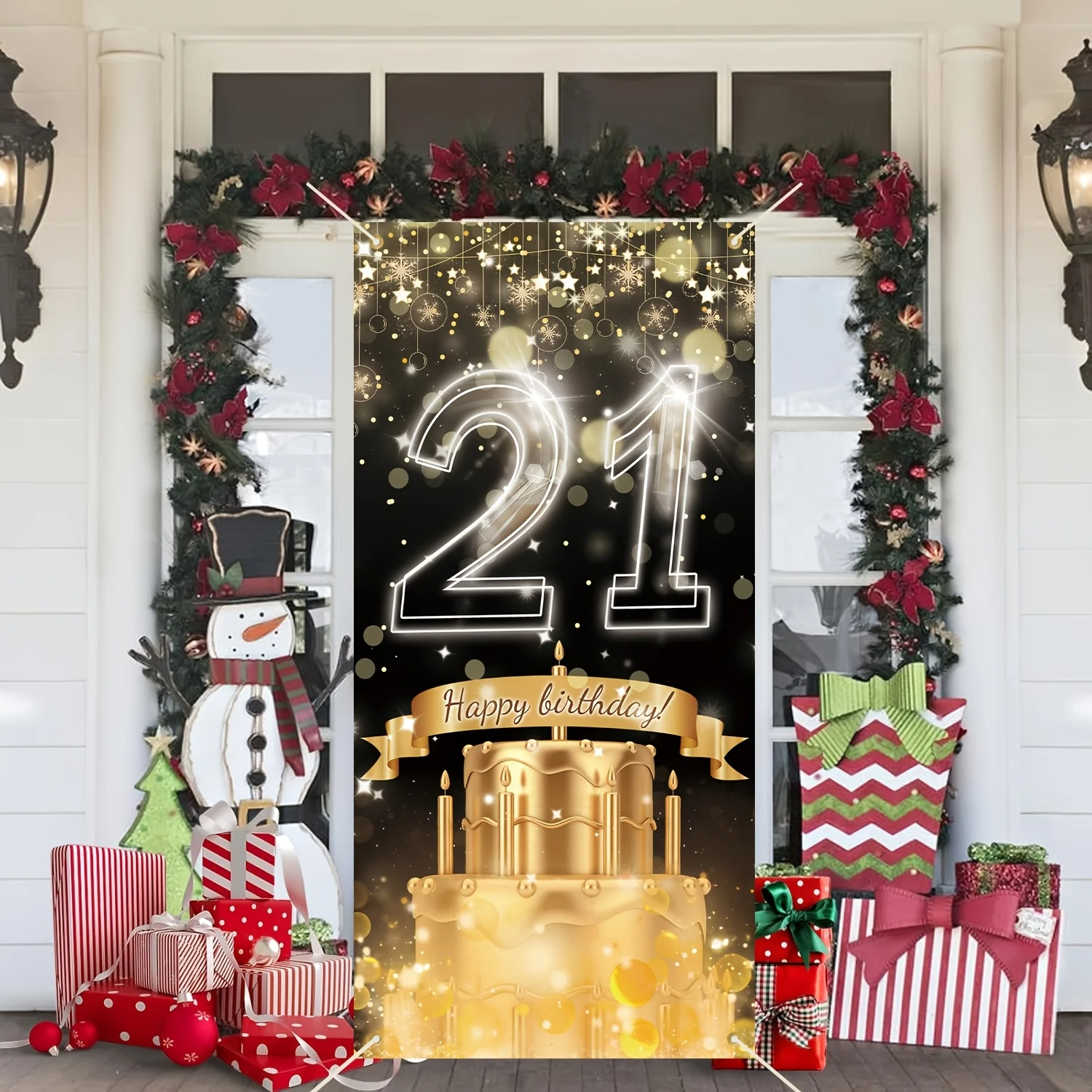 2D banner, 21e verjaardagsbann - Party Banner Gold recensie en prijs