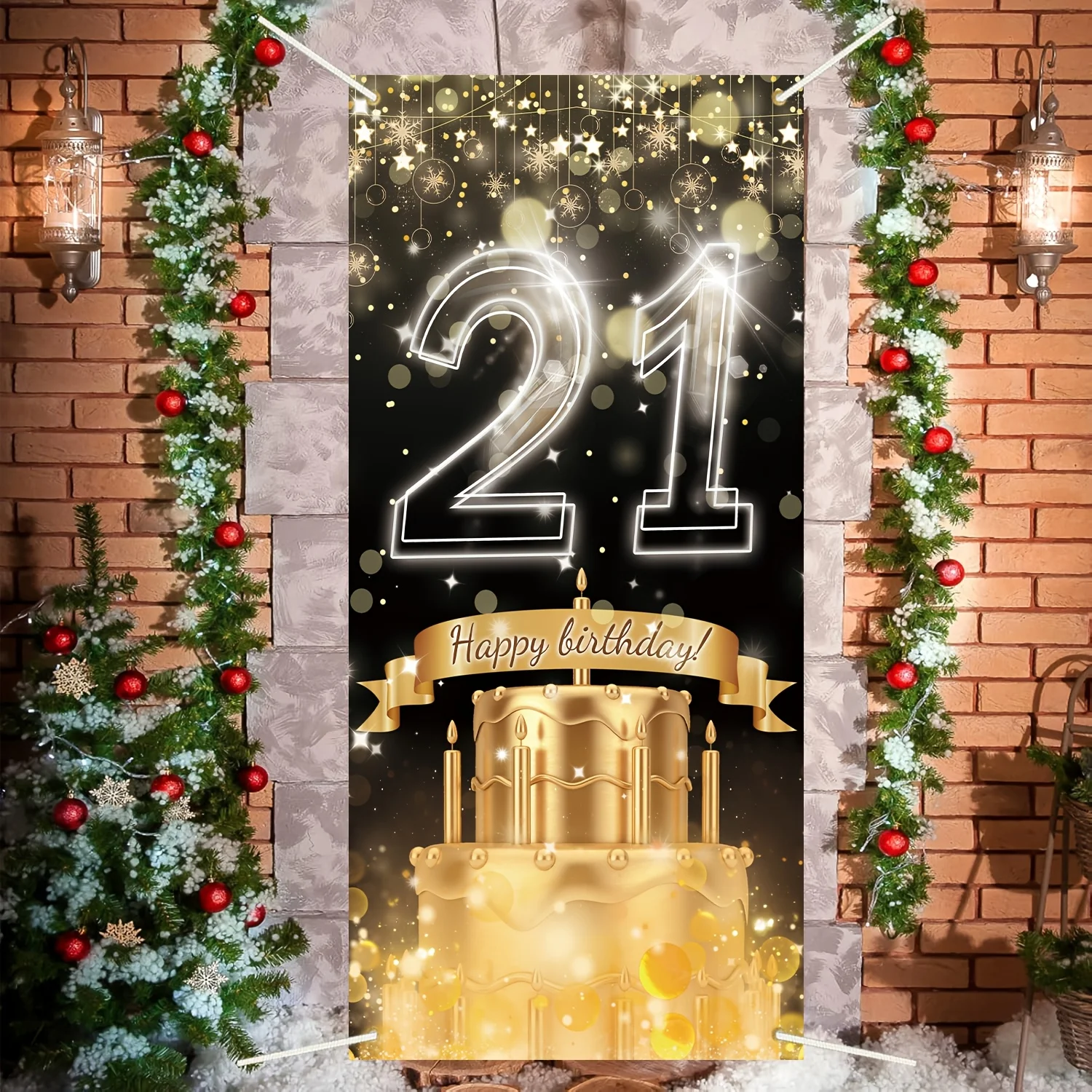 2D banner, 21e verjaardagsbann - Party Banner Gold recensie en prijs