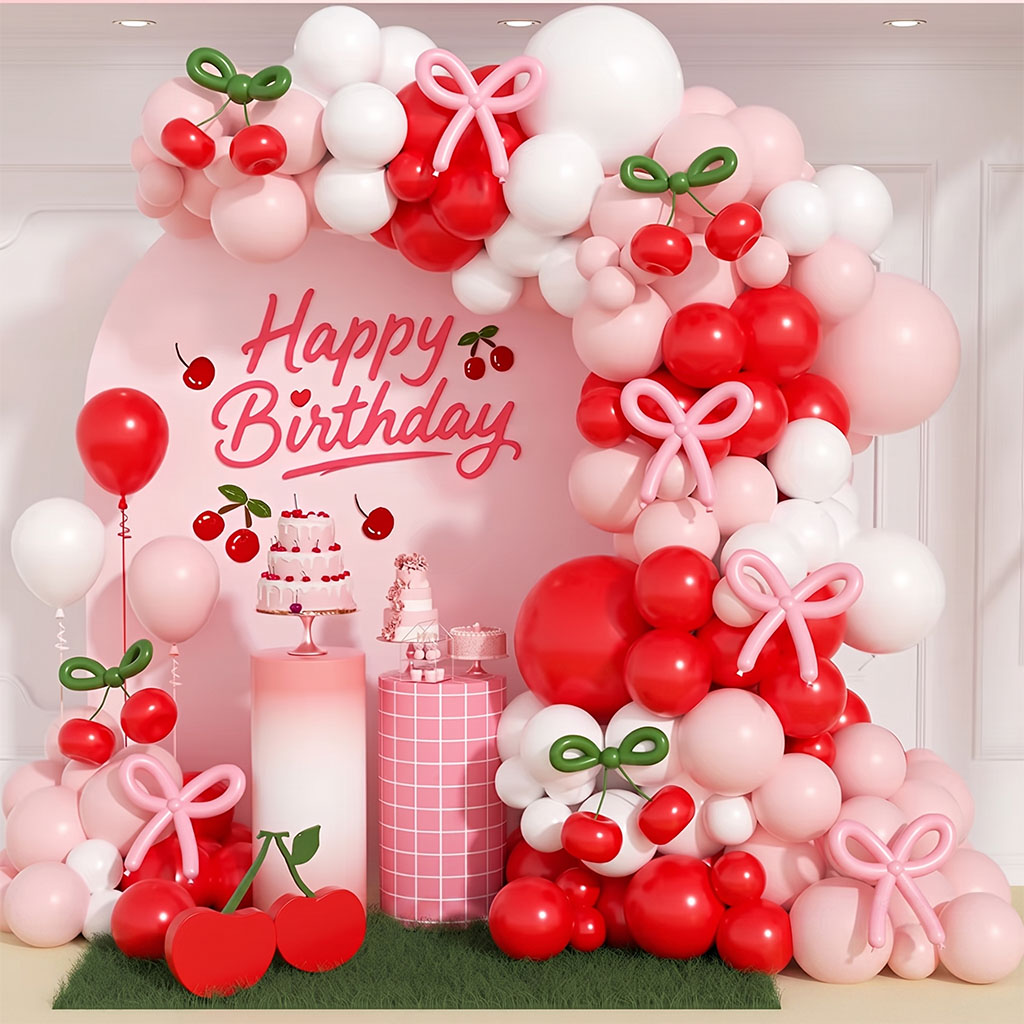 136-delige kersen-vormige ball - Balloon Arch Kit recensie en prijs