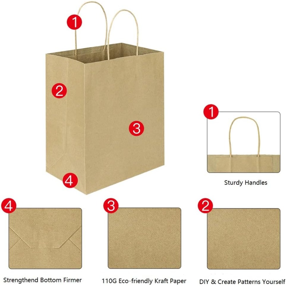 50 stuks 8x4,75x10 inch bruine - Party Favor Bag recensie en prijs