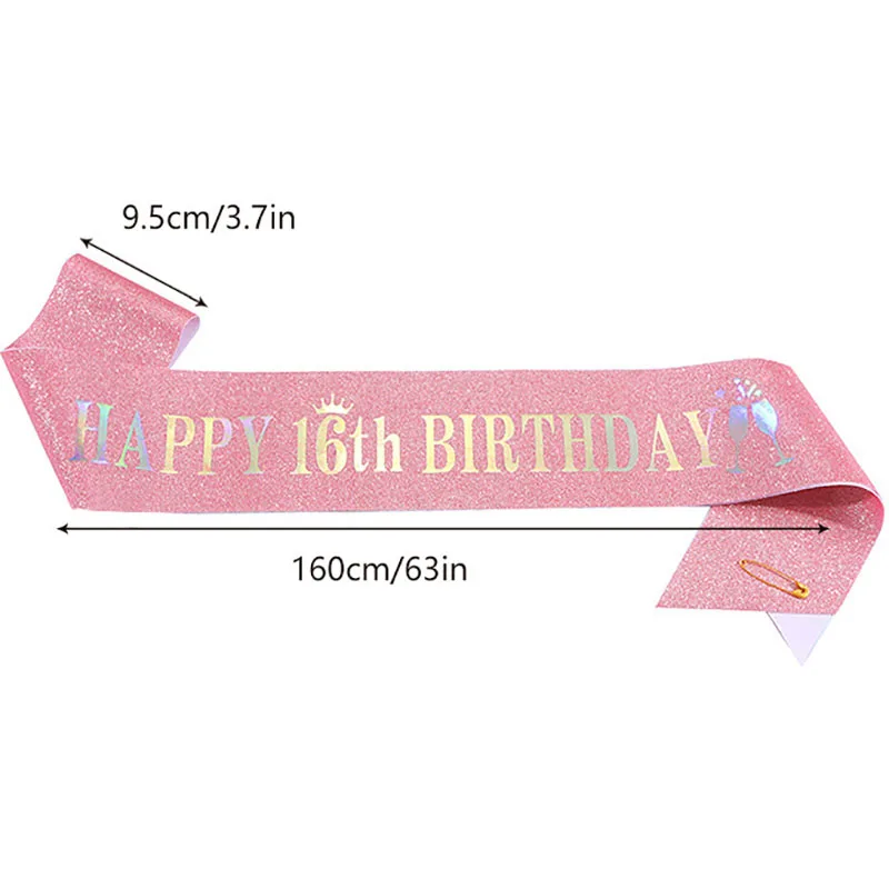 Gelukkige 10e 13e 16e 21e 30e  - Birthday Sash Glitter recensie en prijs