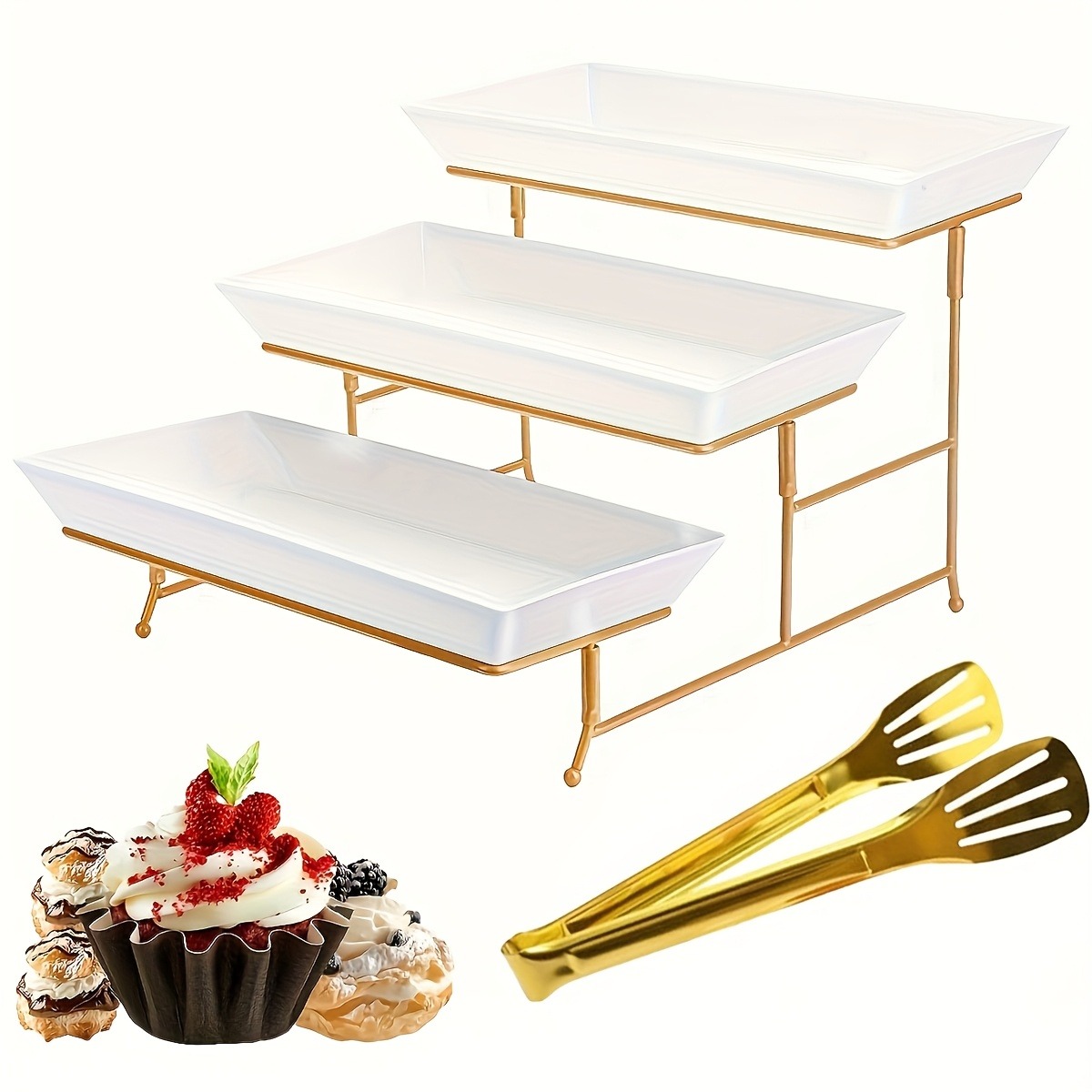 Witte gelaagde serveerstandaar - Cupcake Stand Tier recensie en prijs
