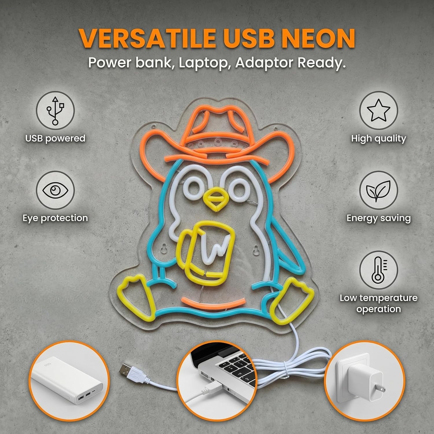 Pinguïn Neon Licht USB-aangedr - Neon Sign Party recensie en prijs