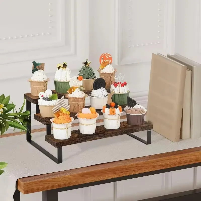 3-laags houten displaystandaar - Cupcake Stand Tier recensie en prijs
