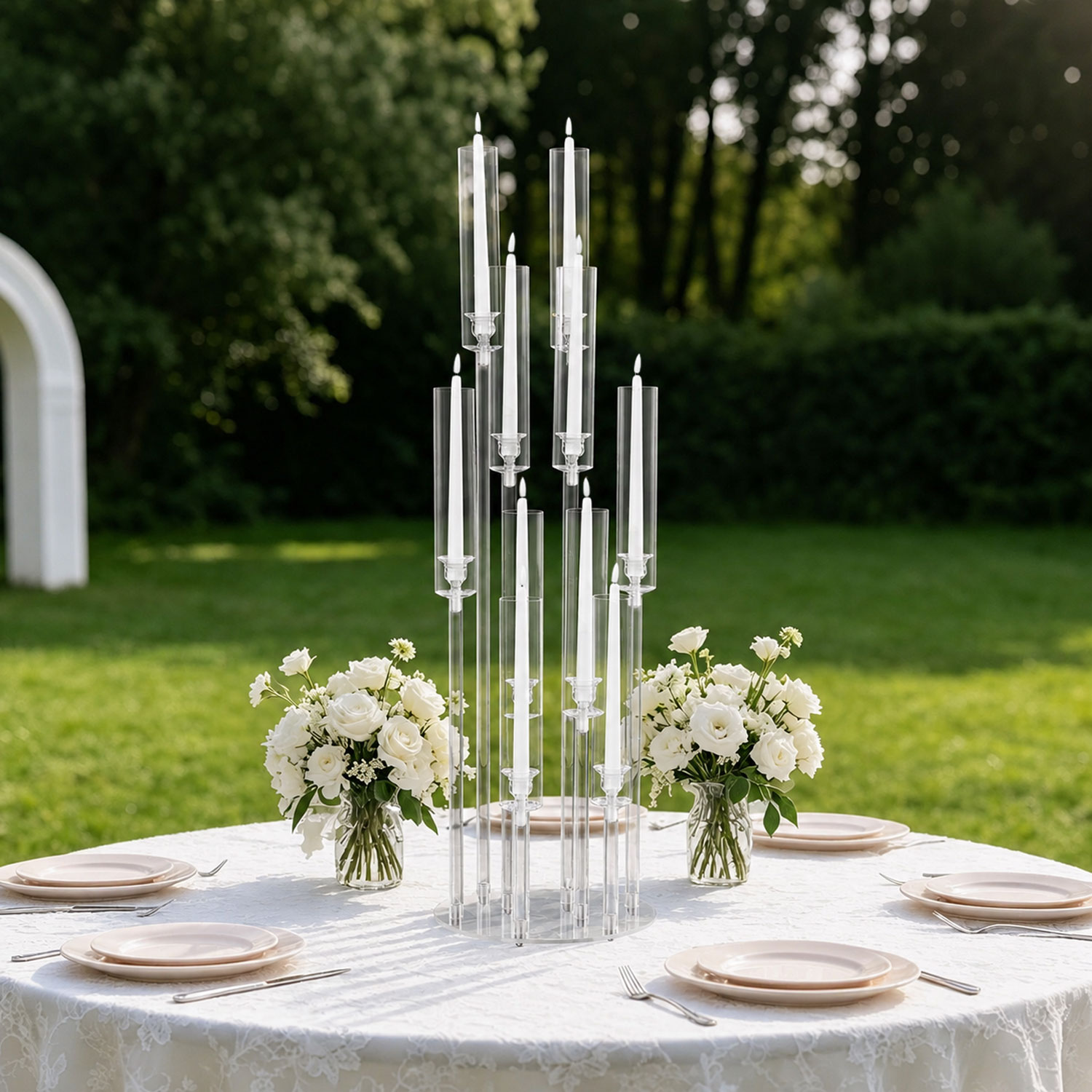 10-armige acryl kandelaar tafe - Centerpiece Stick recensie en prijs
