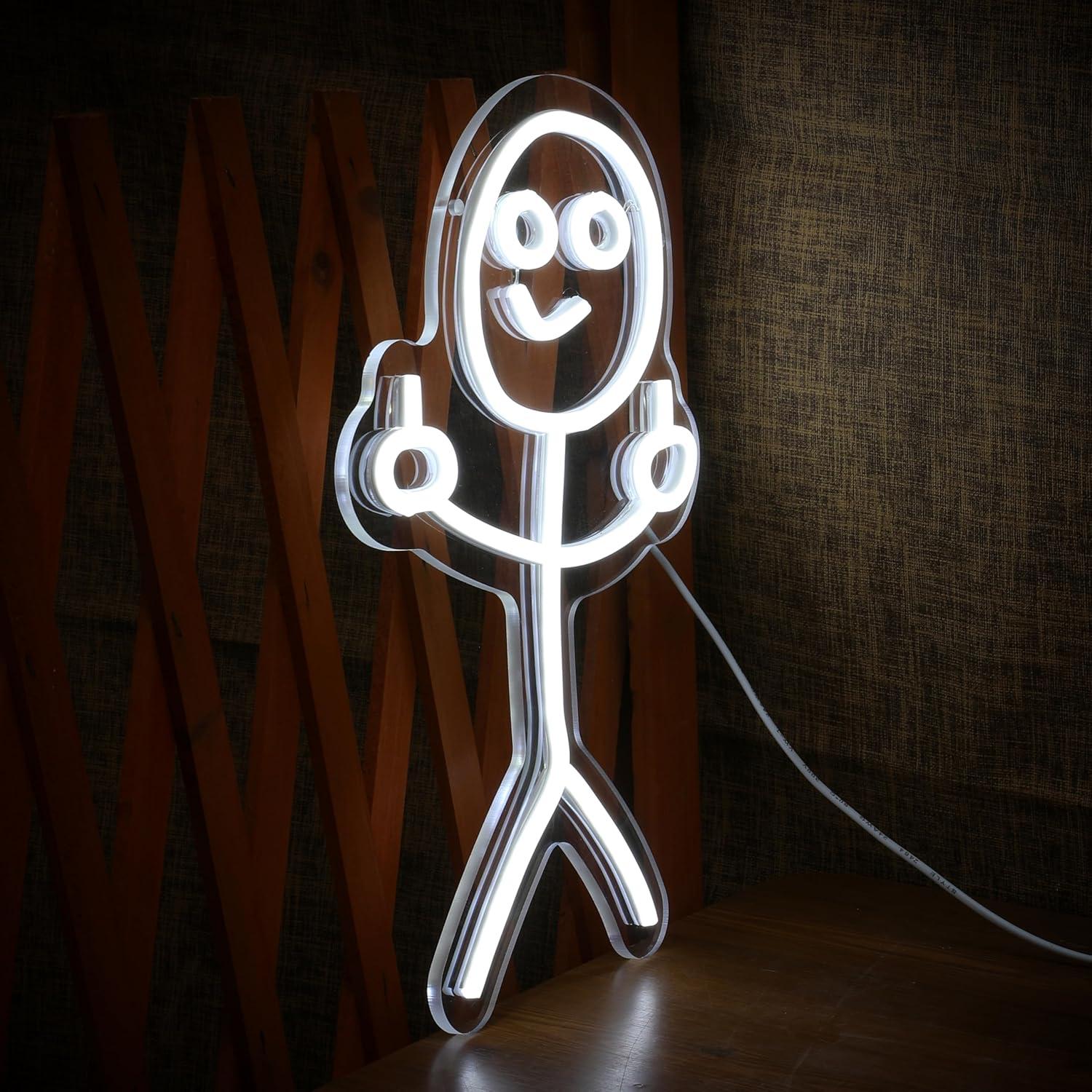 Grappige middelvinger stickman - Neon Sign Party recensie en prijs