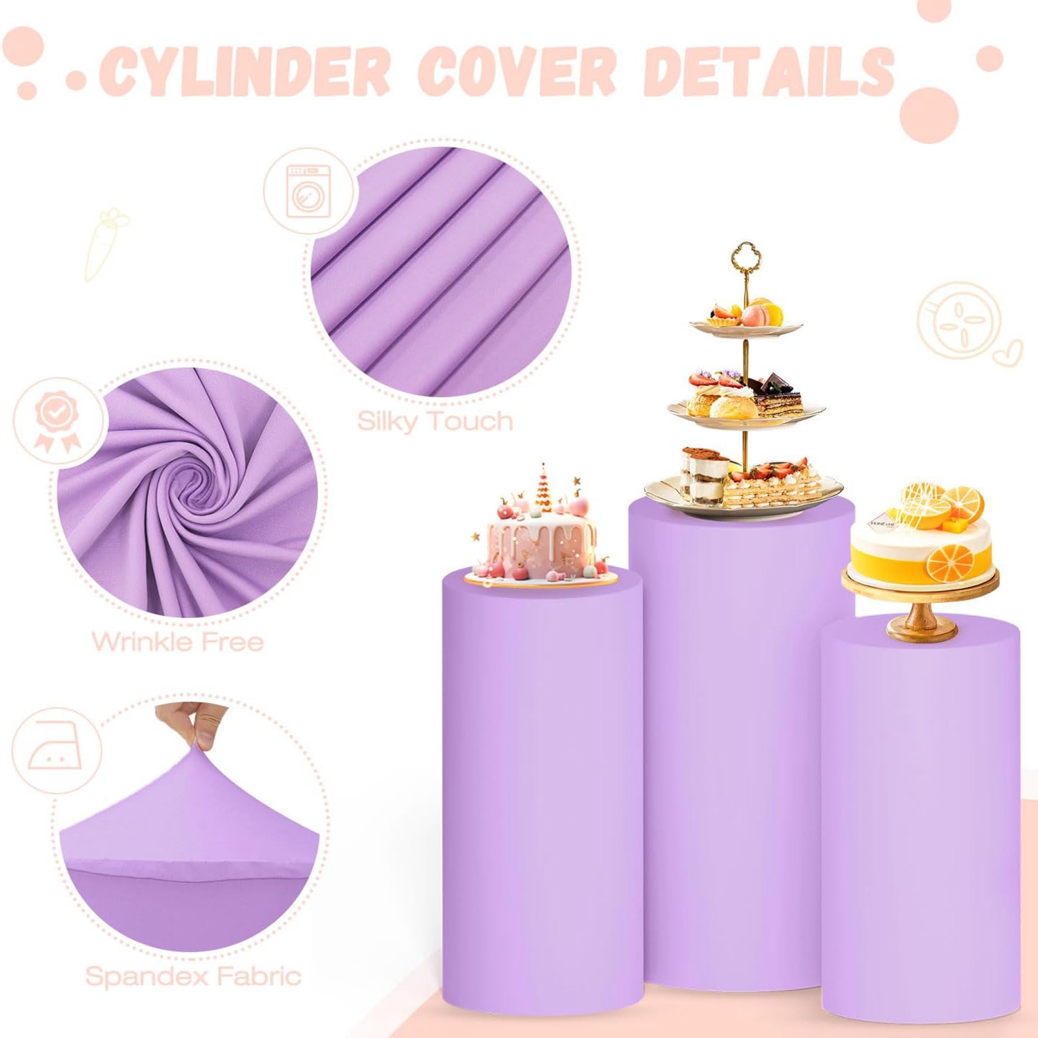 Yeele Paarse Cilinder Stand Co - Dessert Table Backdrop recensie en prijs