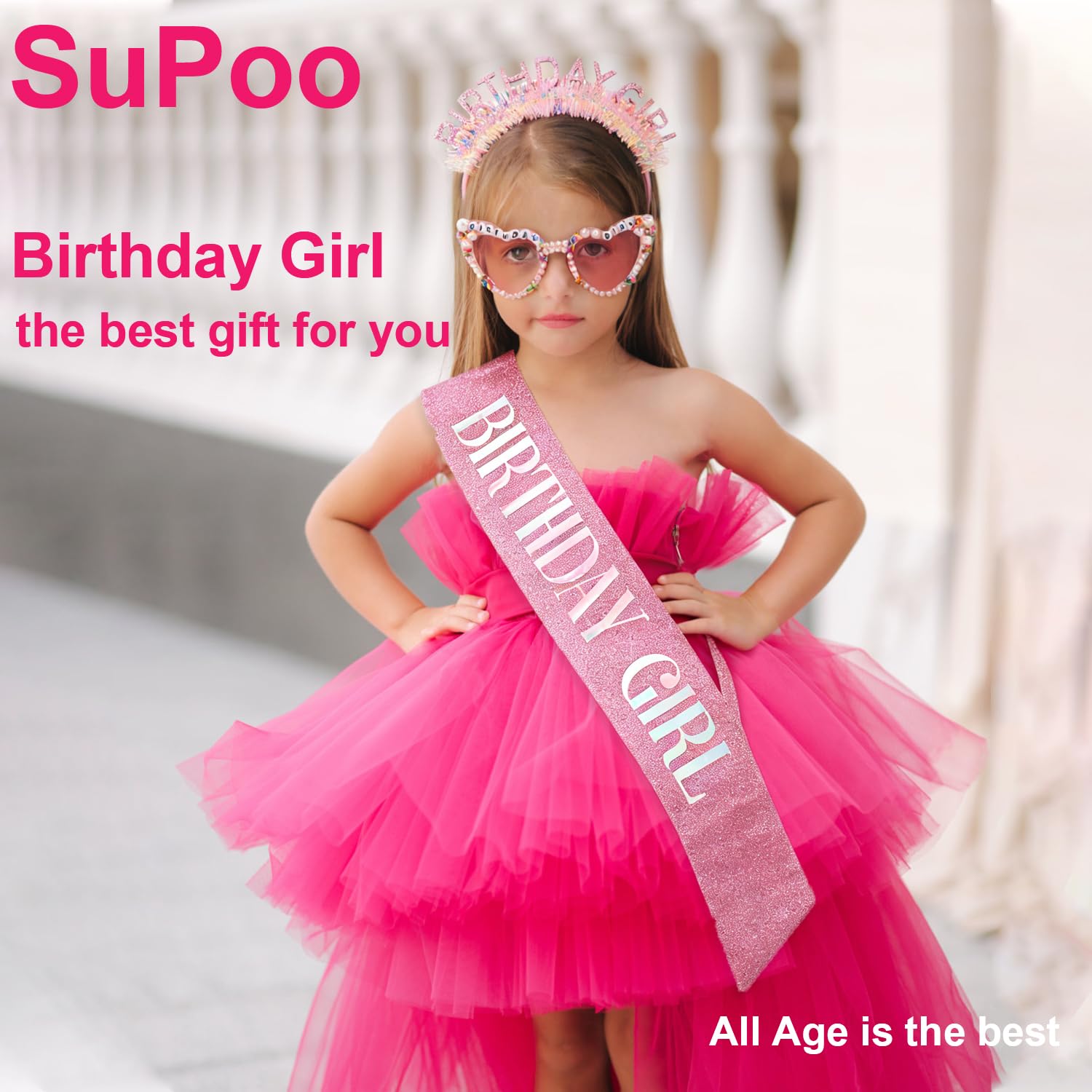 Verjaardagsslinger met hoofdba - Birthday Sash Glitter recensie en prijs