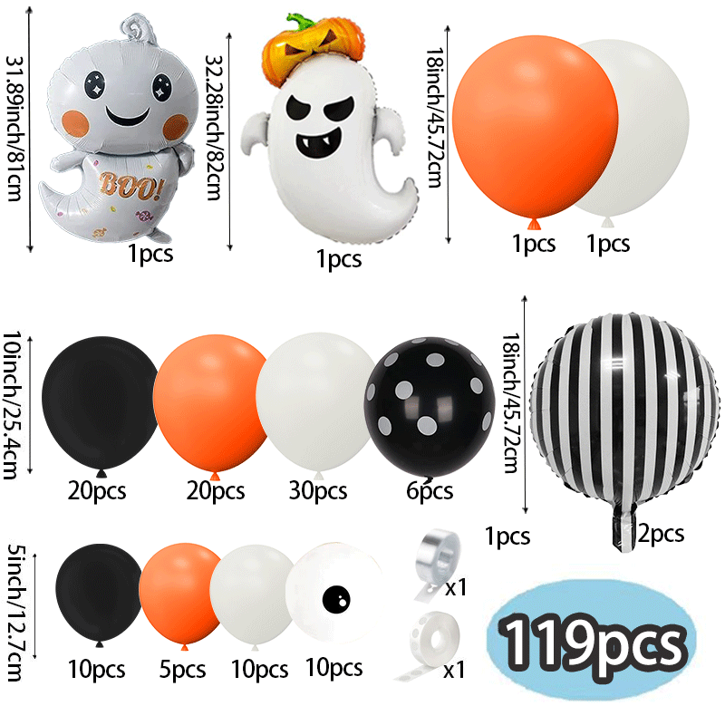 119-delige oranje crème zwarte - Balloon Arch Kit recensie en prijs