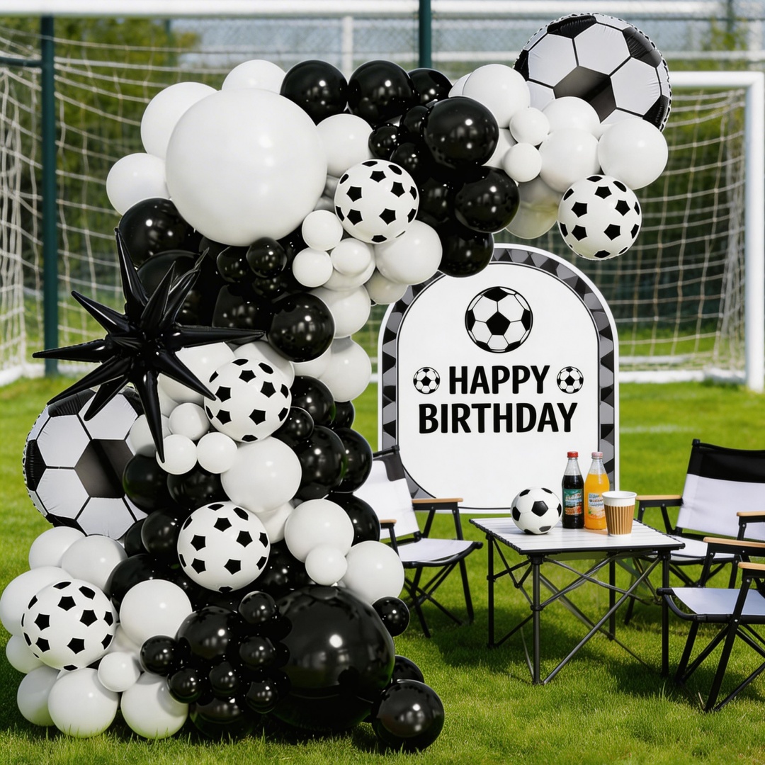 102-delige zwart-witte voetbal - Balloon Arch Kit recensie en prijs