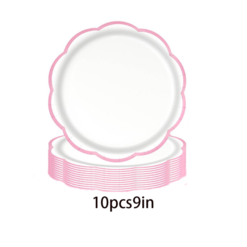 Roze gegolfde rand wegwerp ser - Table Cloth Disposable recensie en prijs