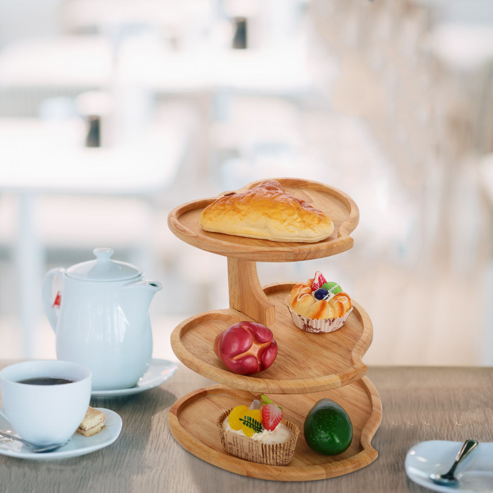 3-laags hartvormig houten dien - Cupcake Stand Tier recensie en prijs