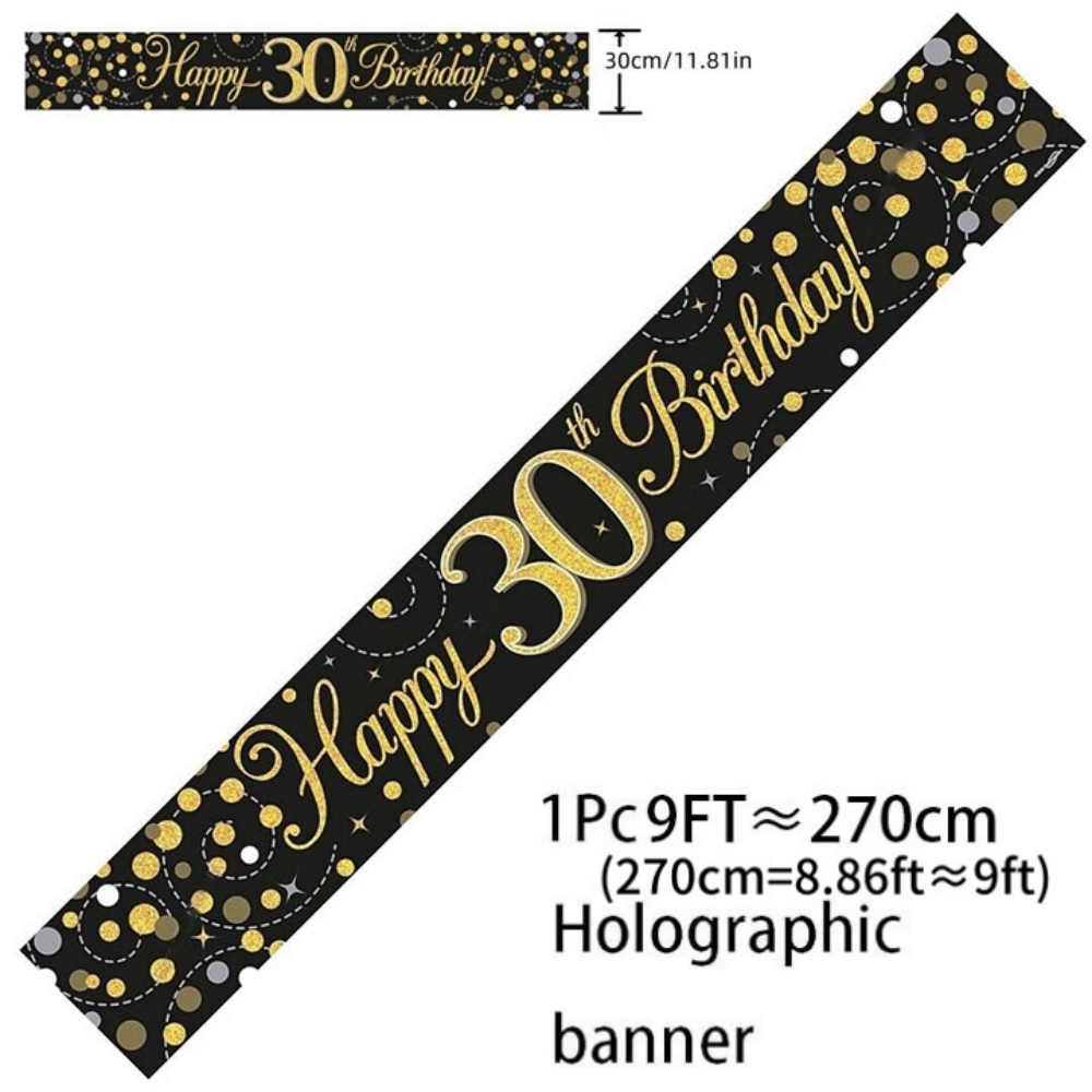 Zwart goud holografisch verjaa - Party Banner Gold recensie en prijs
