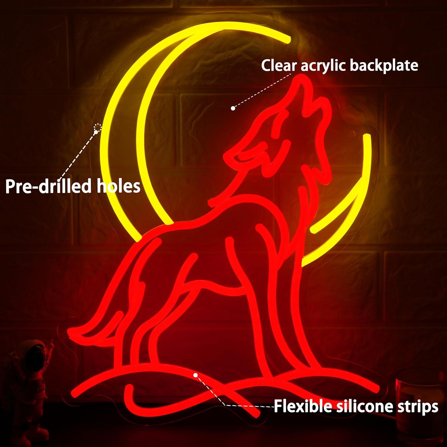 Huilende Wolf Neonbord Dimbare - Neon Sign Party recensie en prijs